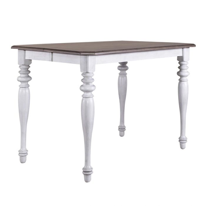 Ocean Isle Gathering Table in Antique White with Weathered Pine image