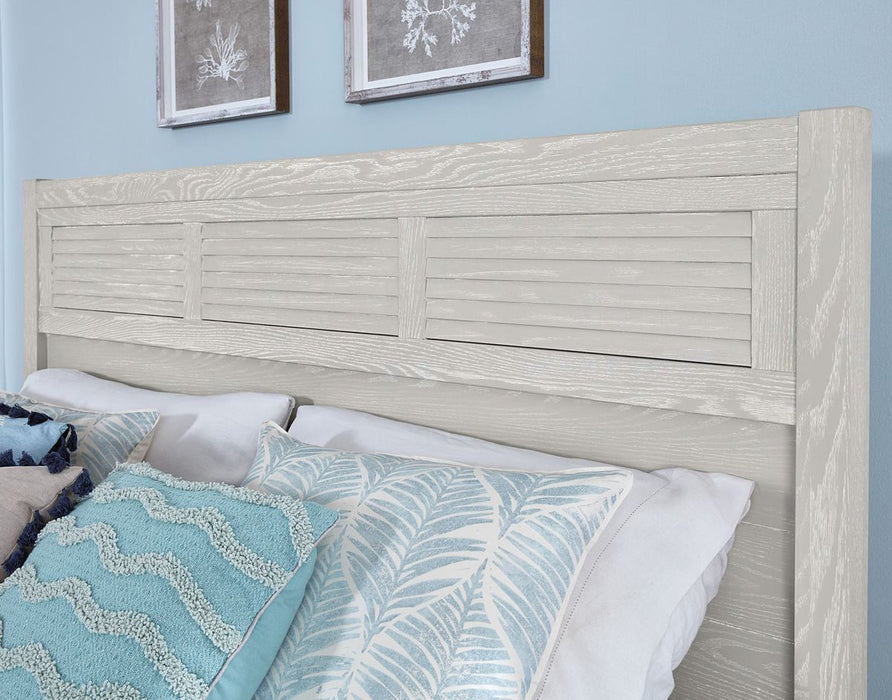 Vaughan-Bassett Passageways Oyster Grey Cal King Louvered Bed with Low Profile Footboard in Grey
