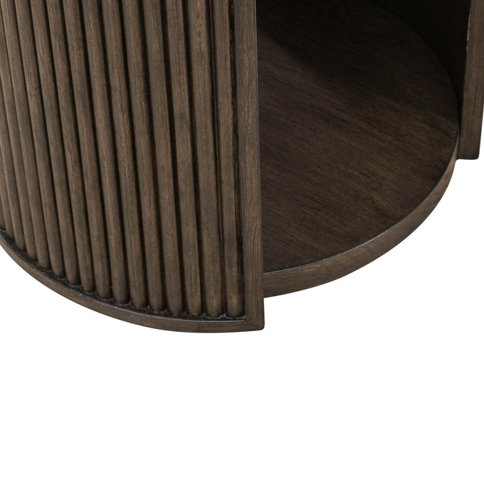 City View Round End Table in Coffee Bean image