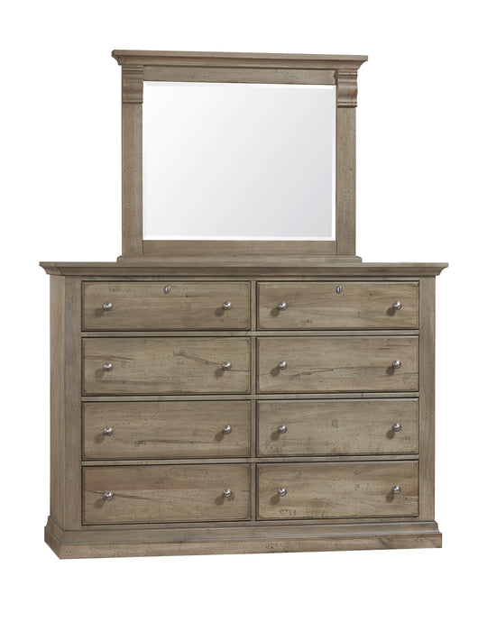 Vaughan Bassett Carlisle 8-Drawer Dresser in Natural Grey