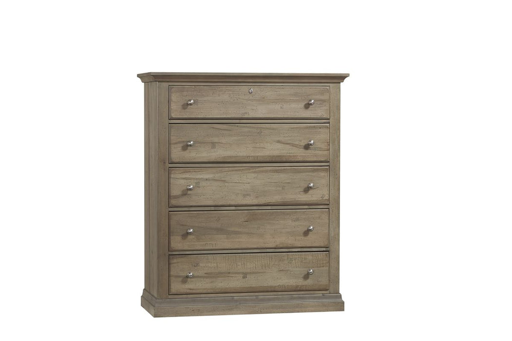 Vaughan Bassett Carlisle 5 Drawer Chest in Natural Grey image