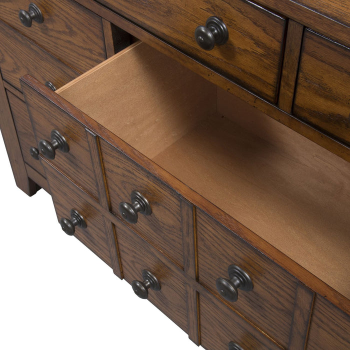 Grandpas Cabin King California Sleigh Bed, Dresser & Mirror