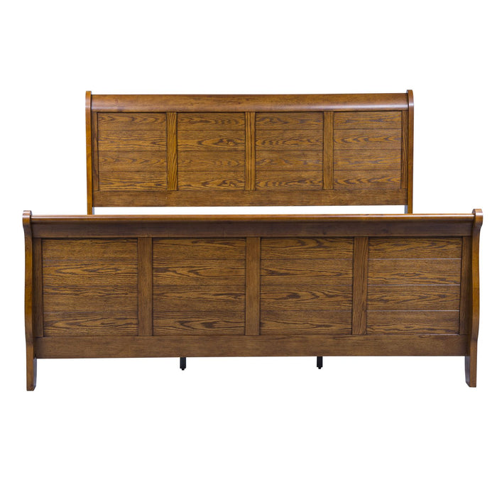 Grandpas Cabin King California Sleigh Bed, Dresser & Mirror, Chest, Night Stand