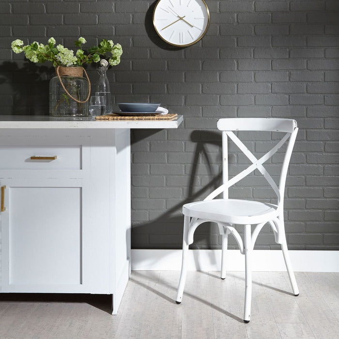 Liberty Furniture Vintage Series X Back Side Chair in Antique White (Set of 2)