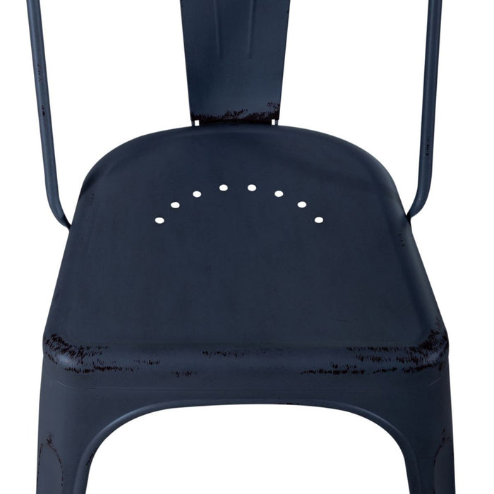 Liberty Furniture Vintage Series Bow Back Side Chair in Navy (Set of 2)