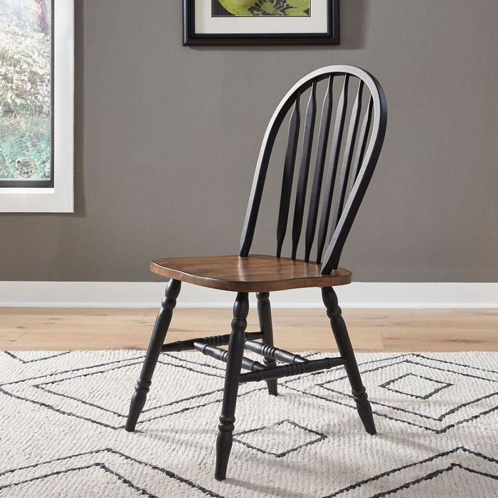 Liberty Furniture Carolina Crossing Windsor Side Chair in Black (Set of 2)