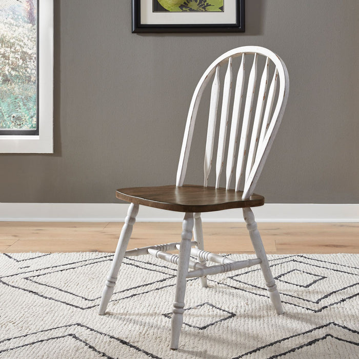 Carolina Crossing 5 Piece Pedestal Table Set- White