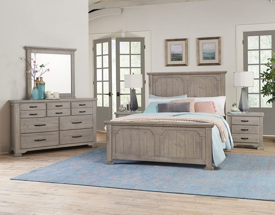 Vaughan-Bassett Joinery Queen Panel Bed in Washed White Oak 194