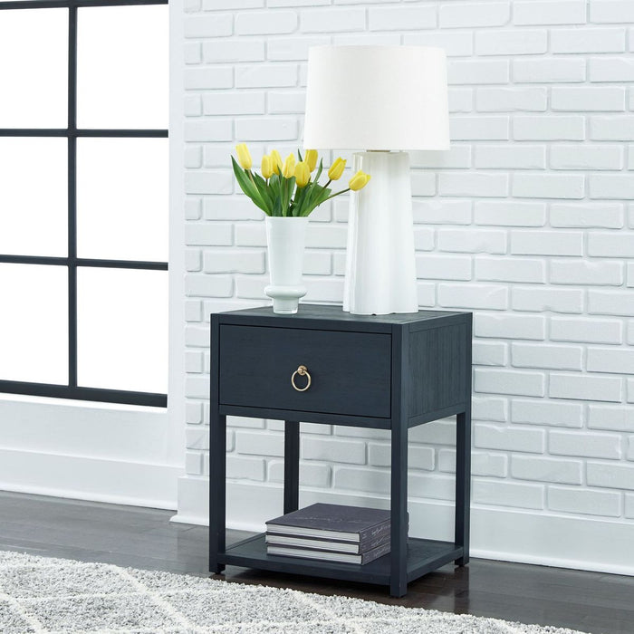 Liberty Furniture Midnight 1 Shelf Accent Table in Wire Brushed Denim