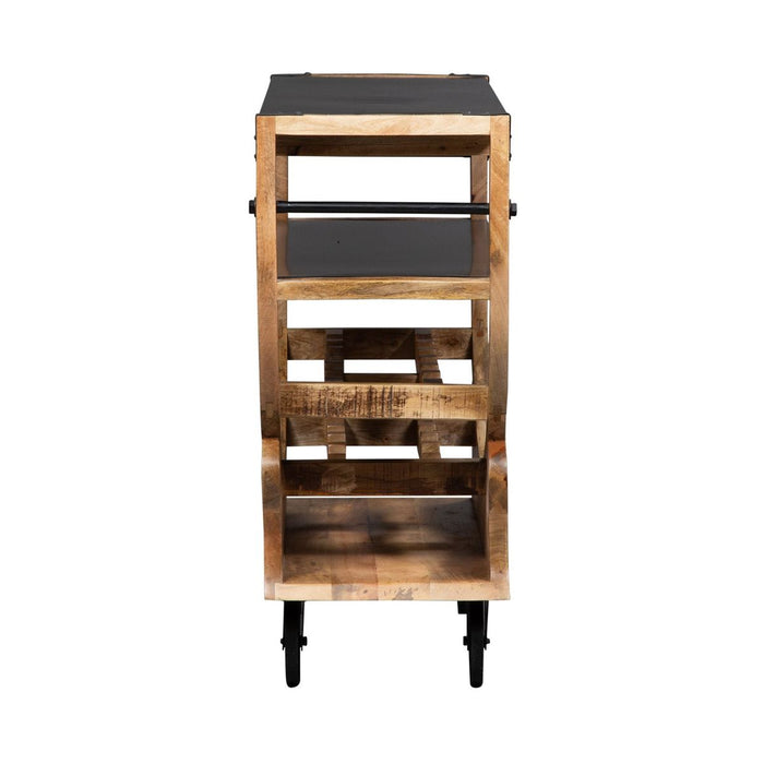 Liberty Furniture Danley Accent Bar Trolley in Weathered Brown