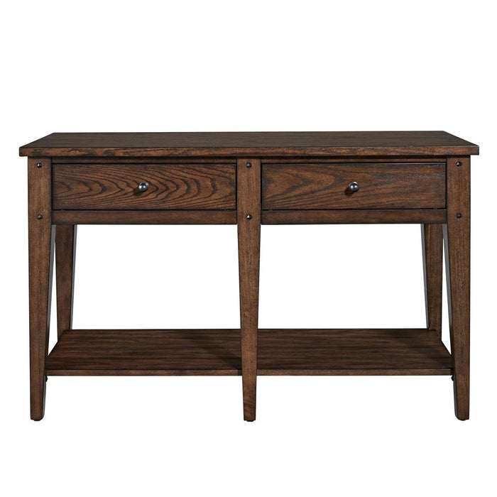 Liberty Furniture Lake House Sofa Table in Rustic Brown Oak image