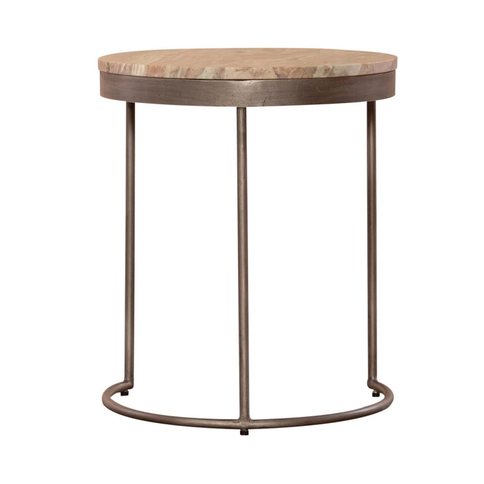 Eclipse Nesting Tables in Greystone Marble Top w/ Pewter Metal image