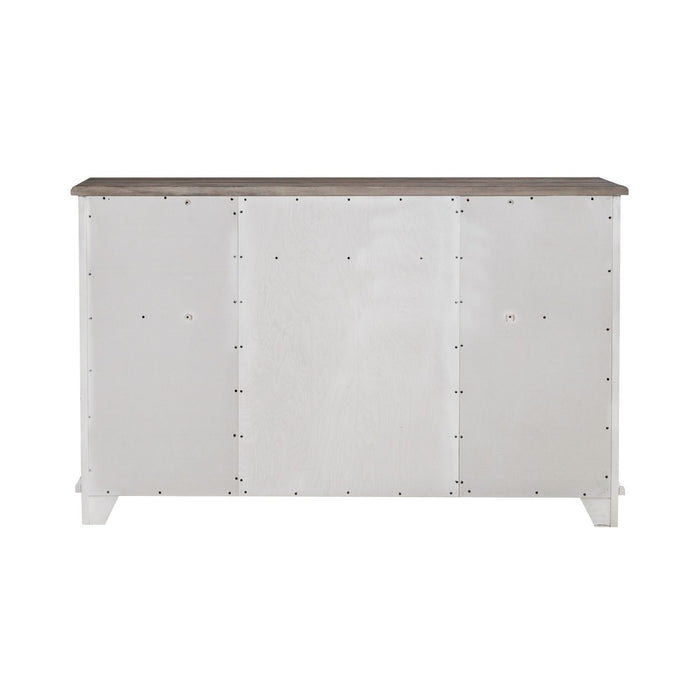 River Place 9 Drawer Dresser in Riverstone White and Tobacco image