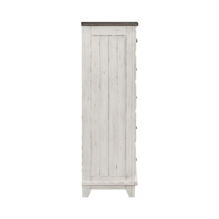 River Place 6 Drawer Chest in Riverstone White and Tobacco image