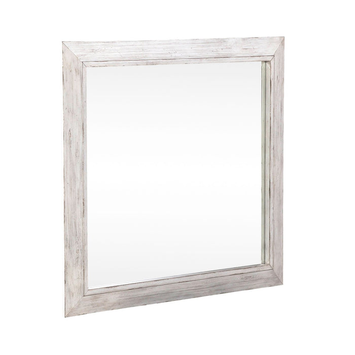 River Place Mirror in Riverstone White and Tobacco image