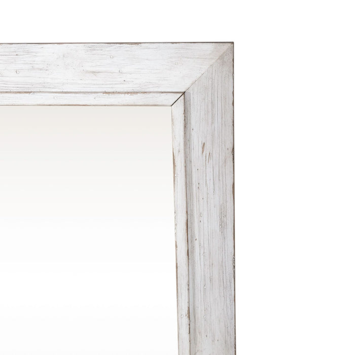 River Place Mirror in Riverstone White and Tobacco image