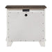 River Place 3 Drawer Nightstand with Charging Station in Riverstone White and Tobacco image