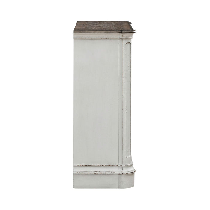 Magnolia Manor Accent Cabinet in Antique White & Weathered Bark EST SHIP TIME APPX 4 WEEKS image