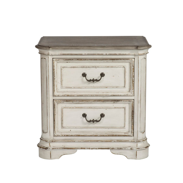 Magnolia Manor King California Upholstered Sleigh Bed, Dresser & Mirror, Chest, Night Stand