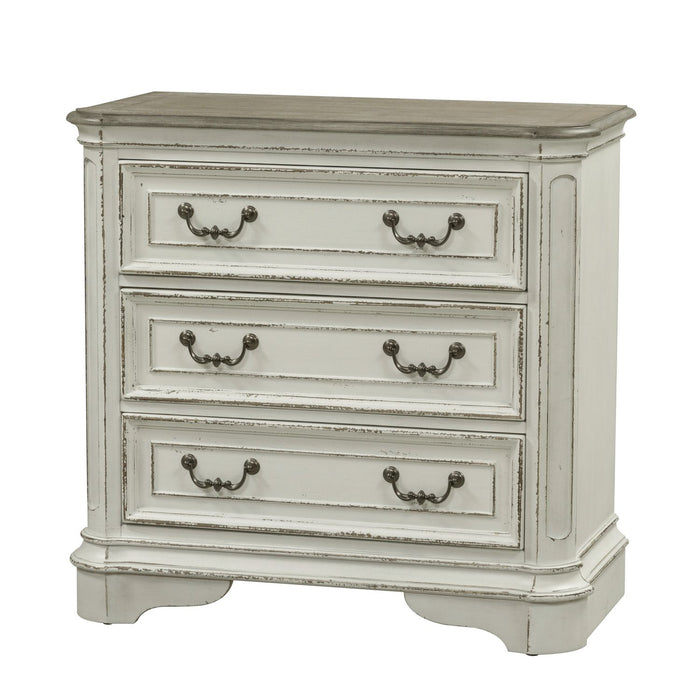 Magnolia Manor 3 Drawer Bedside Chest in Antique White image