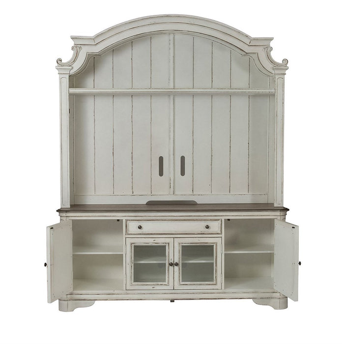 Liberty Magnolia Manor Entertainment TV Stand w/Hutch in Antique White image