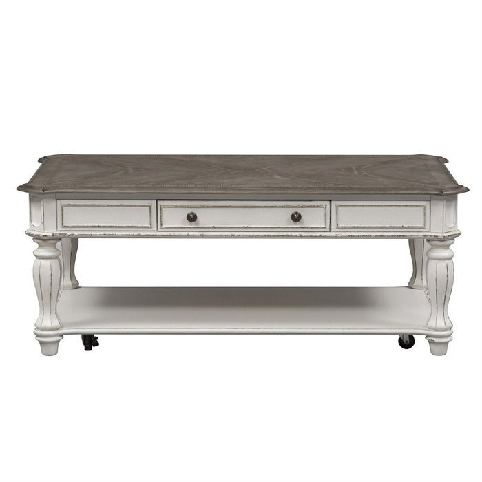 Liberty Magnolia Manor Rectangular Cocktail Table in Antique White