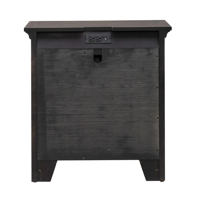 Paradise Valley Nightstand with Charging Station in Saddle Brown image