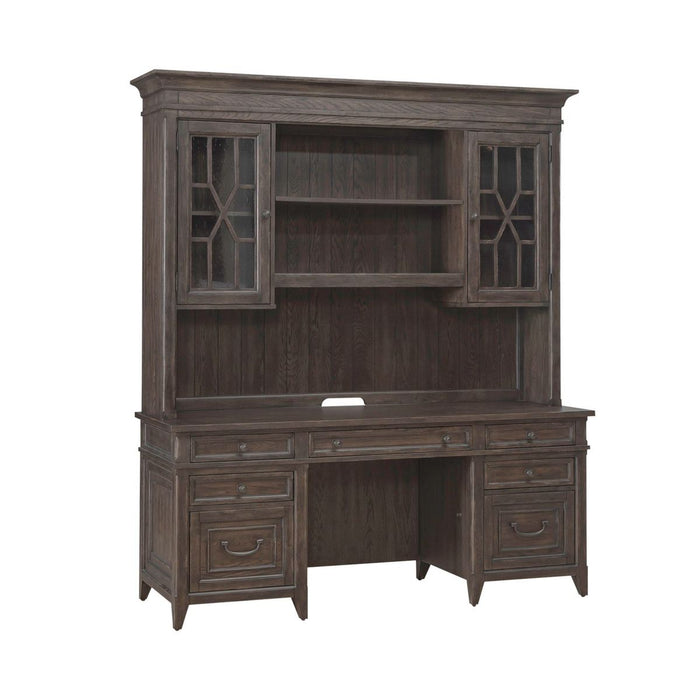 Liberty Furniture Paradise Valley Credenza & Hutch in Saddle Brown image