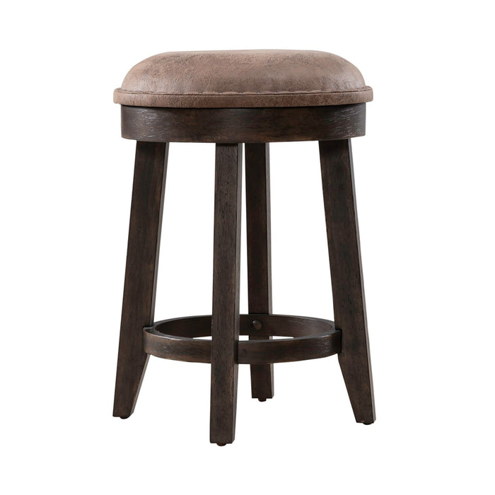 Paradise Valley Upholstered Console Stool (RTA) in Saddle Brown image