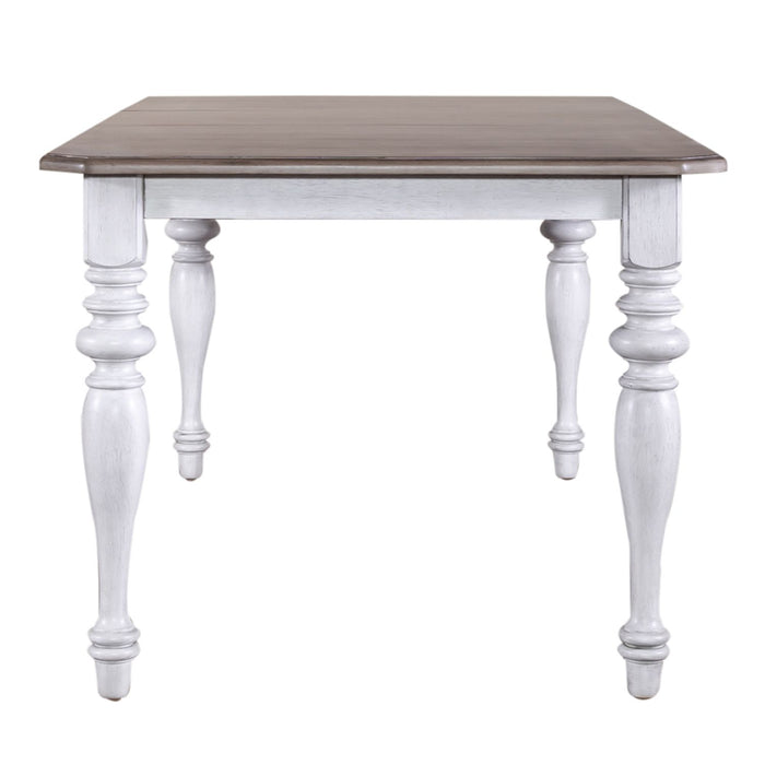 Ocean Isle Rectangular Leg Table in Antique White with Weathered Pine image