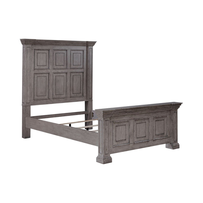 Liberty Furniture Big Valley King Mansion Panel Bed in Graystone