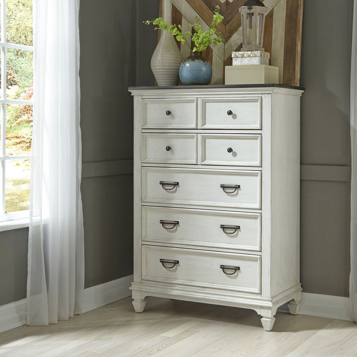 Allyson Park King California Panel Bed, Dresser & Mirror, Chest image