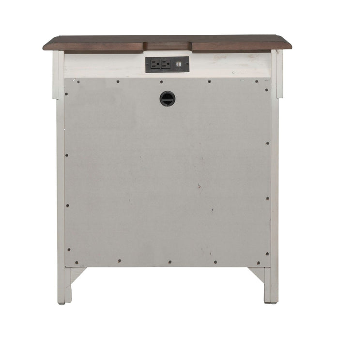 Ivy Hollow 3 Drawer Nightstand w/ Charging Station in Weathered Linen image