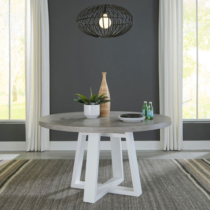 Liberty Furniture Palmetto Heights Round Pedestal Table in Two-Tone