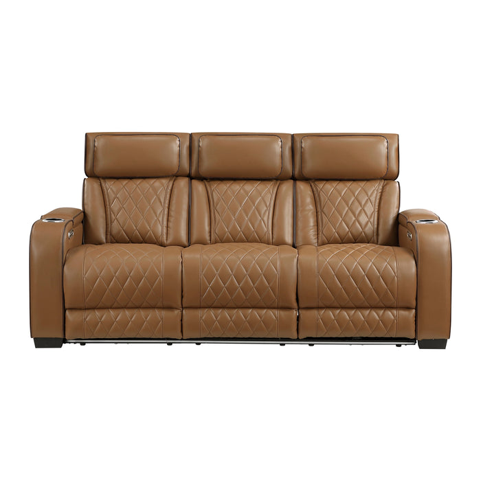 Fairway Power Double Reclining Sofa With Center Drop-Down Cup Holders