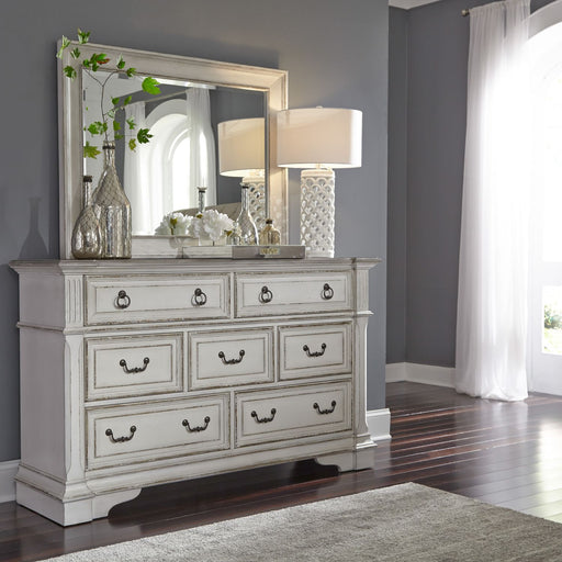 Abbey Park King California Sleigh Bed, Dresser & Mirror, Night Stand image