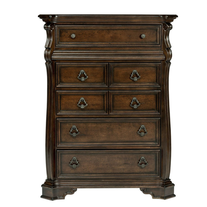 Arbor Place King California Sleigh Bed, Dresser & Mirror, Chest, Night Stand