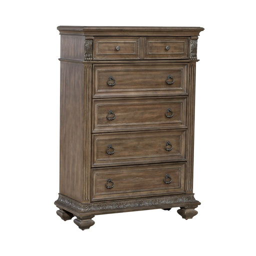 Carlisle Court 5 Drawer Chest in Chestnut with Dusty Wax image