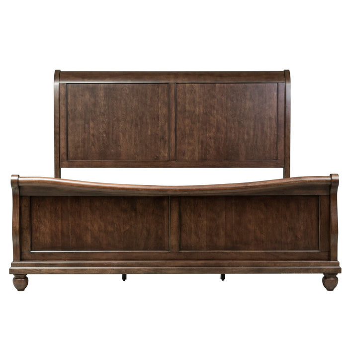 Rustic Traditions King California Sleigh Bed, Dresser & Mirror, Night Stand