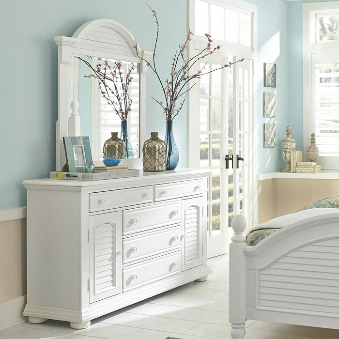Summer House I King Poster Bed, Dresser & Mirror, Chest, Night Stand