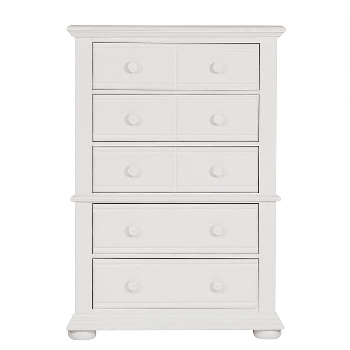 Summer House 5 Drawer Chest in Oyster White image