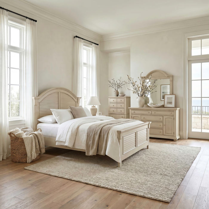 Summer House Queen Panel Bed, Dresser & Mirror, Chest image