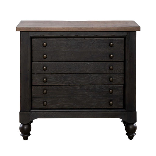 Liberty Furniture Americana Farmhouse 6 Drawer Bedside Chest in Black image
