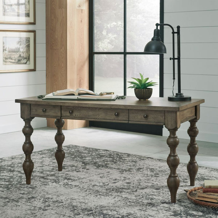 Liberty Furniture Americana Farmhouse Writing Desk in Dusty Taupe