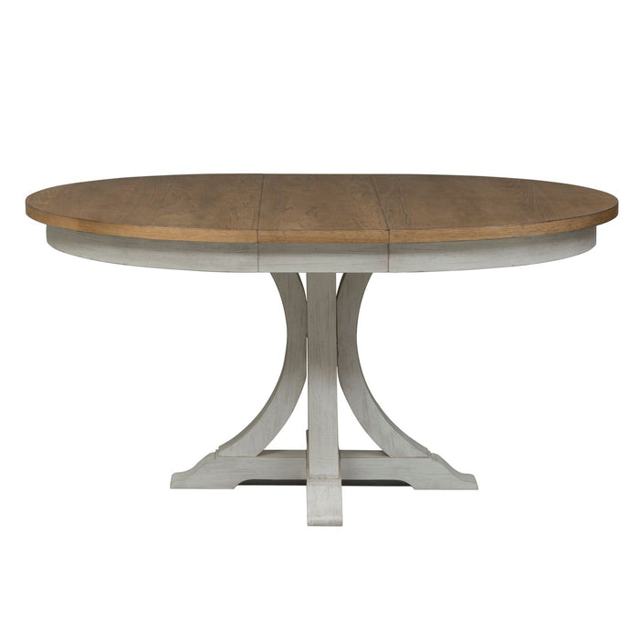 Farmhouse Reimagined Opt 5 Piece Pedestal Table Set