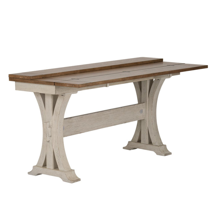 Farmhouse Reimagined Flip Lid Sofa Table in Antique White image
