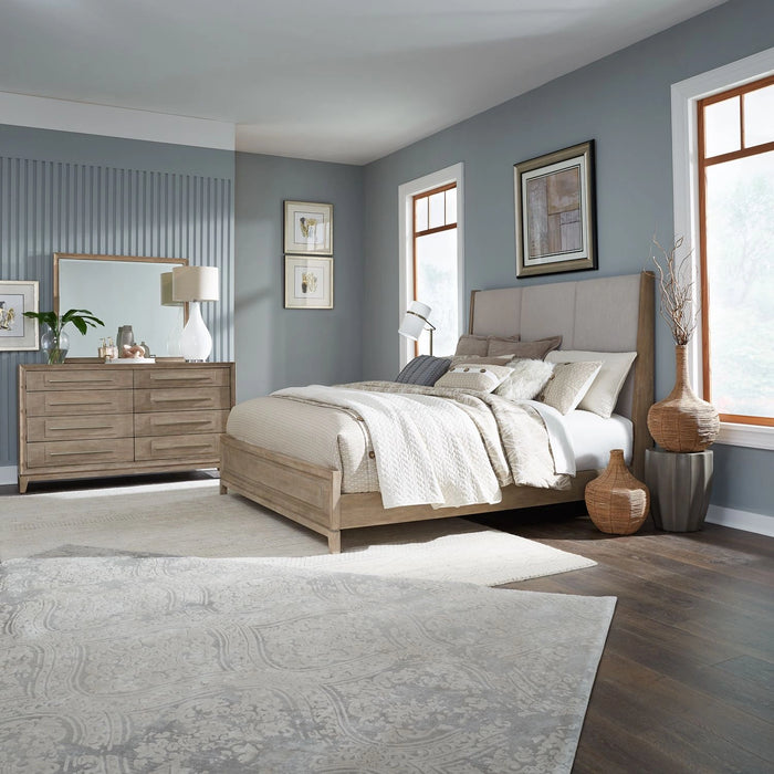 Brentwood King Uph Bed, Dresser & Mirror image