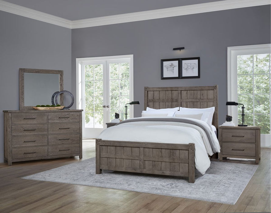 Vaughan Bassett Dovetail Queen Board and Batten Bed in Mystic Grey