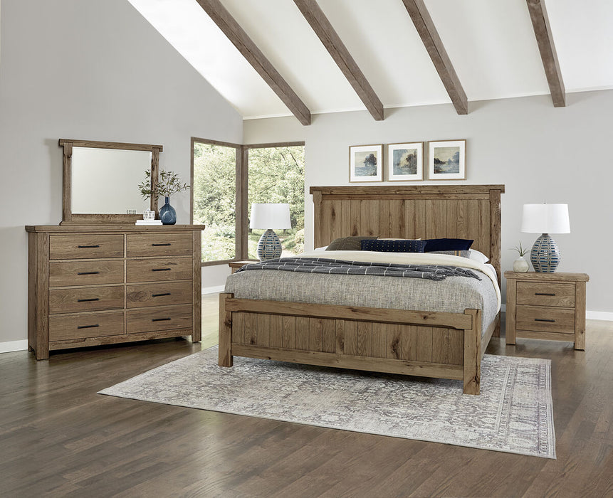 Vaughan Bassett Yellowstone Queen American Dovetail Panel Bed in Chestnut Natural