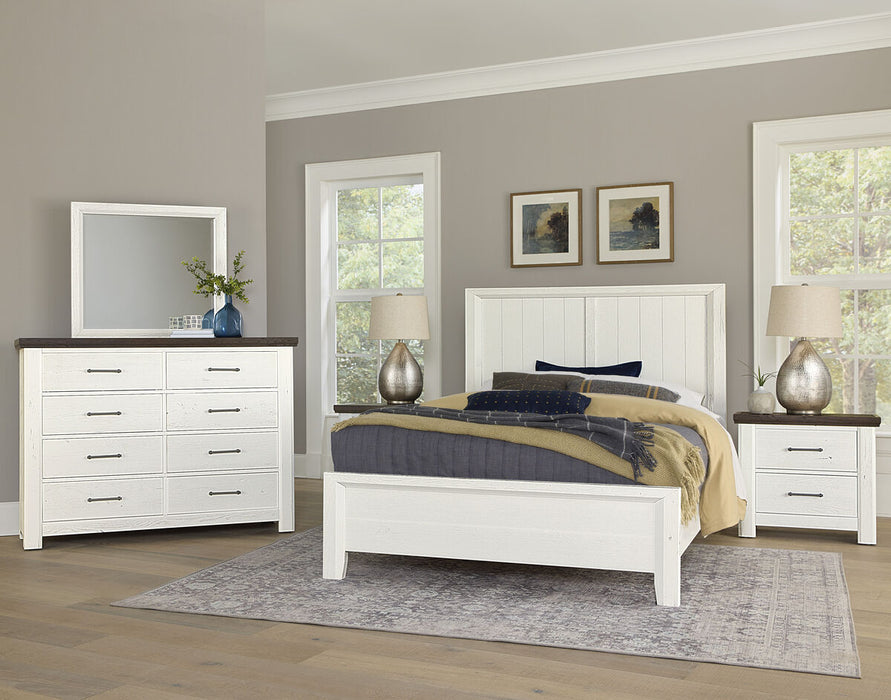 Vaughan Bassett Yellowstone King Panel Bed in White & Buckskin